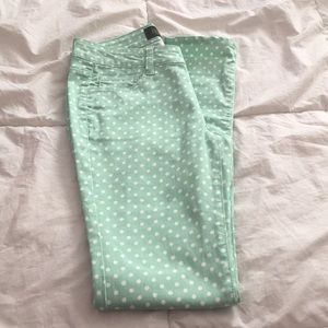 Green polka dot skinnies